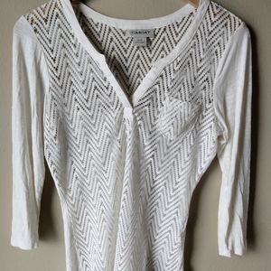 NWOT Ariat Women's Ivory 3/4 Sleeve Top